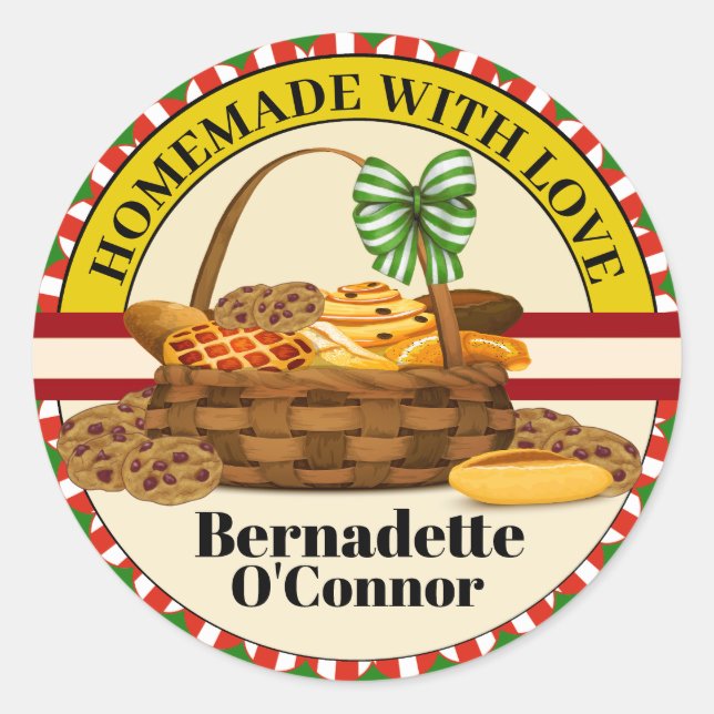 Homemade With Love  Classic Round Sticker (Front)