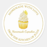 Homemade with love Cupcake Label | White
