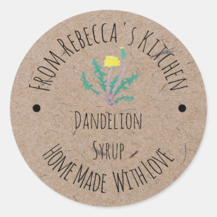 Homemade with love Dandelion Syrup Label