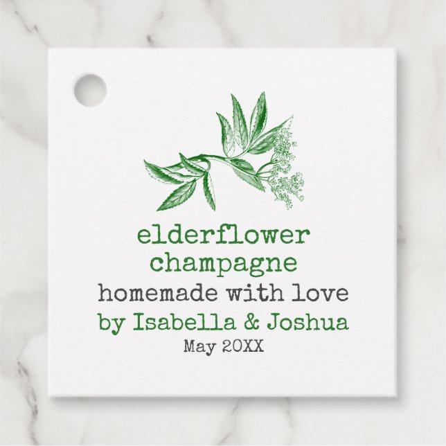 Homemade with love Elderflower Chanpagne label (Front)