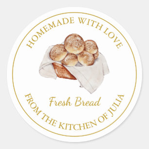 Homemade with love Fresh Bread  Label   White