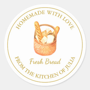 Homemade with love Fresh Bread Label White