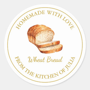 Homemade with love Fresh Bread Label White