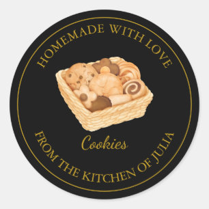 Homemade with love Fresh Cookies Label Black