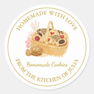 Homemade with love Fresh Cookies Label White