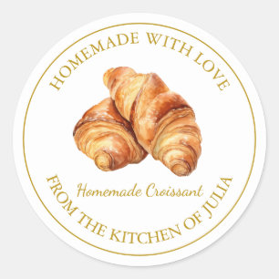 Homemade with love Fresh Croissant Label   White