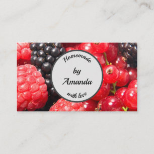 Homemade with love fruit photo customisable business card