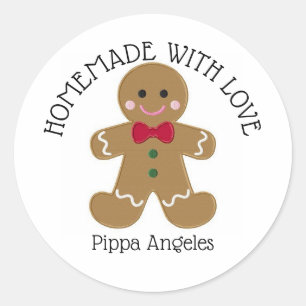 Homemade with Love Gingerbread man baking labels