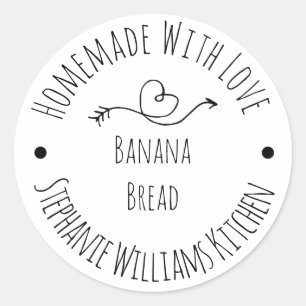 Homemade with Love Heart and Arrow     Baked Goods Classic Round Sticker