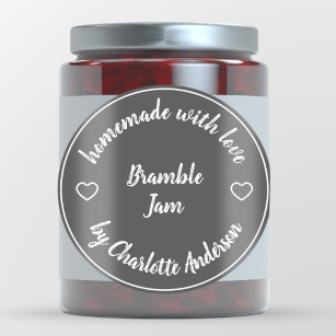 Homemade with Love   Heart Jam Chalk Black Modern Classic Round Sticker