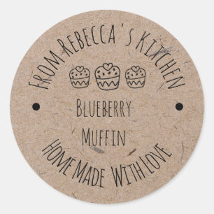 Homemade with Love Kraft Paper   Baked Goods Label