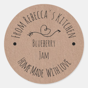 Homemade with Love Kraft Paper   Jam Canning Label