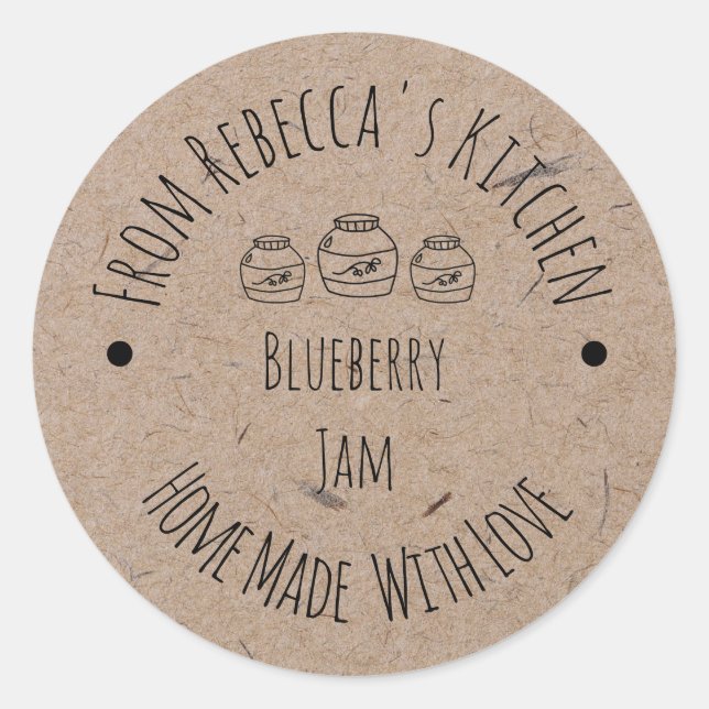 Homemade with Love Kraft Paper | Jam Canning Label (Front)