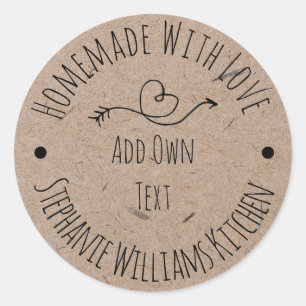 Homemade with Love Kraft Paper Label   Hand Drawn