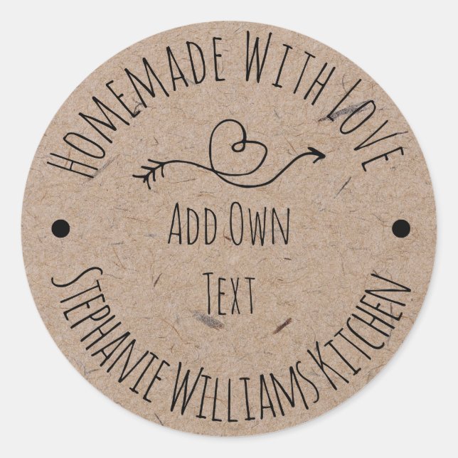 Homemade with Love Kraft Paper Label | Hand Drawn (Front)