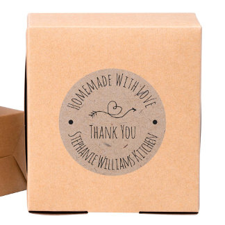 Homemade with Love | Kraft Paper Thank You Classic Round Sticker