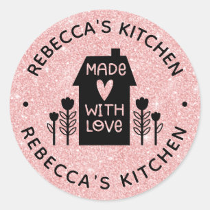 Homemade With Love Kraft Personalised Classic Roun Classic Round Sticker
