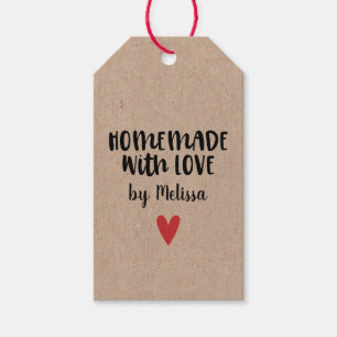 Homemade With Love Kraft Personalised Gift Tags
