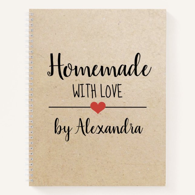 Homemade with love kraft recipe  notebook (Front)