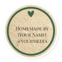 Homemade with Love Kraft Style Baking Label Classi