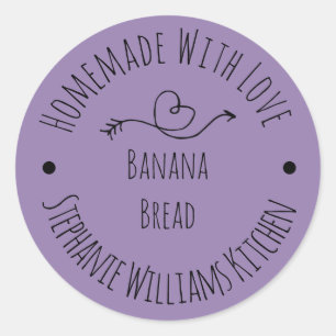 Homemade with Love Lavender Baked Goods Classic Round Sticker
