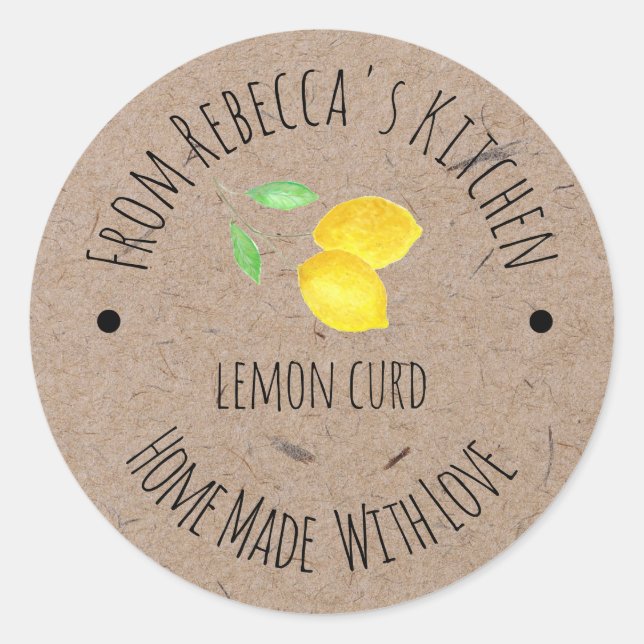Homemade with love Lemon Curd label (Front)