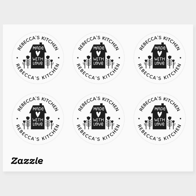 Homemade With Love Personalised Classic Round Stic Classic Round Sticker (Sheet)
