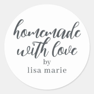 Homemade with Love Personalised Classic Round Sticker