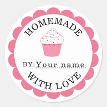 Homemade with love pink cupcake