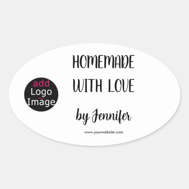 Homemade With Love Professional Customisable Logo Oval Sticker (Front)