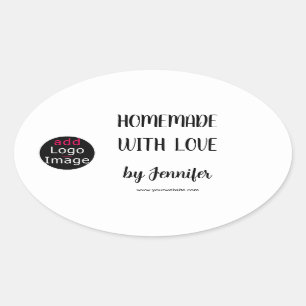 Homemade With Love Professional Customisable Logo Oval Sticker