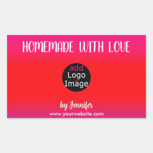 Homemade With Love Professional Customisable Logo Rectangular Sticker