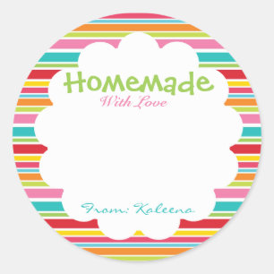 Homemade With Love Rainbow Classic Round Sticker