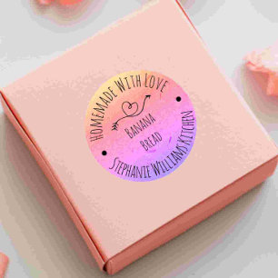 Homemade with Love Rainbow Kraft Paper    Baking Classic Round Sticker