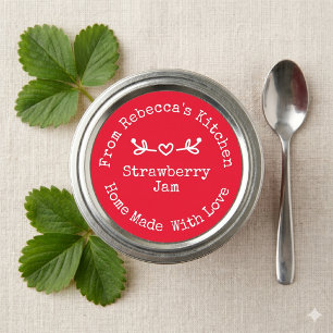 Homemade with Love Red Strawberry Jam Canning Classic Round Sticker