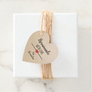 Homemade with love script craft custom favour tags