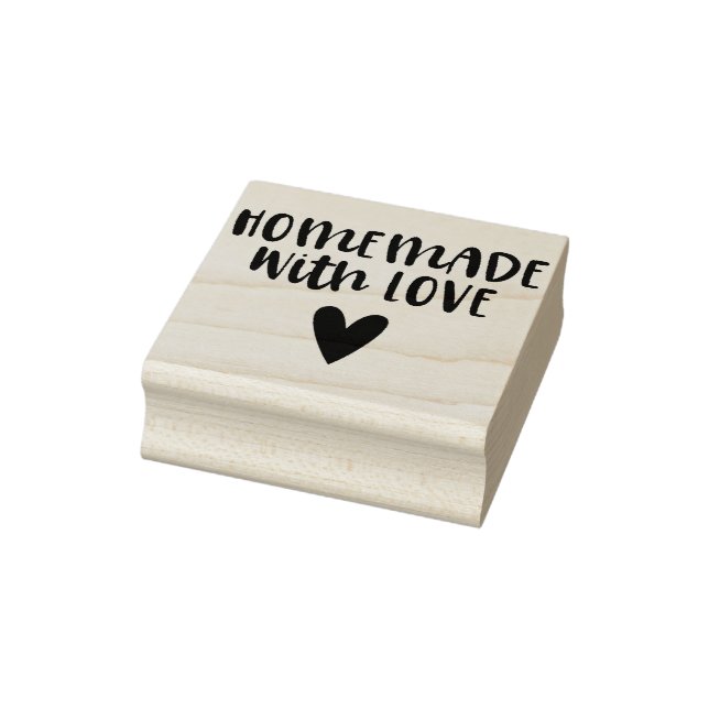 Homemade with Love Script Heart Rubber Stamp (Stamp)