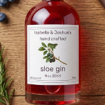 Homemade with love Sloe Gin label<br><div class="desc">Hand crafted Sloe Gin label ,  This design features a vintage illustration of a sloe branch. Editable templates have set up ready for you to personalise and customise . Give your homemade gifts the finishing touch .</div>