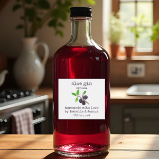 Homemade with love Sloe Gin label