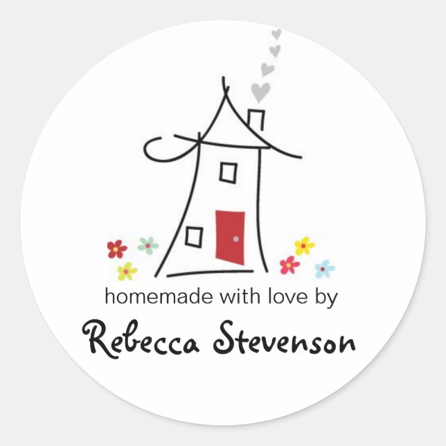 Homemade with Love Sticker Label (Front)