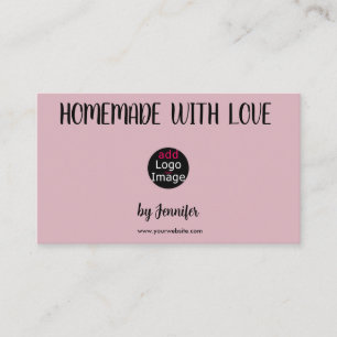 Homemade With Love Stylish Custom Dusty Rose Pink Enclosure Card
