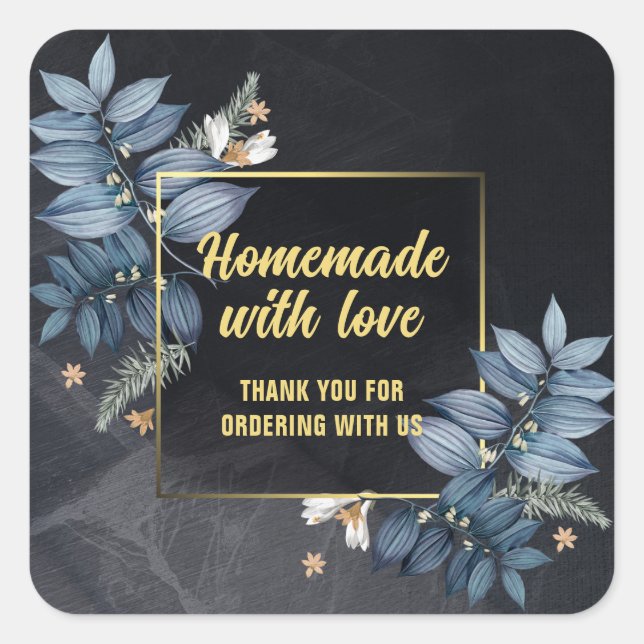 Homemade with love Thank you Square Sticker (Front)