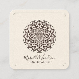 Homeopathist Mandala Symmetry   Square Business Card