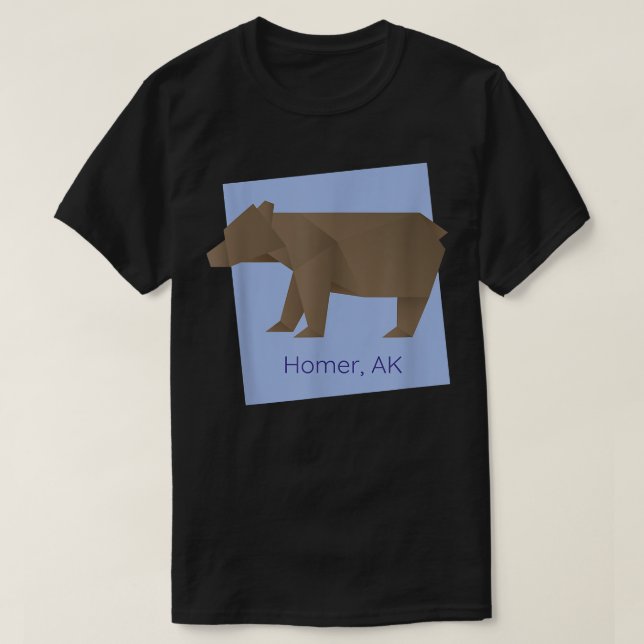 Homer AK Brown Origami Bear Abstract Geometrical A T-Shirt (Design Front)