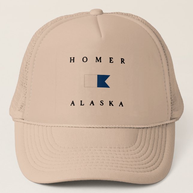 Homer Alaska Alpha Dive Flag Trucker Hat (Front)