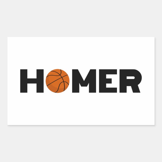 Homer Basketball Rectangular Sticker (Front)