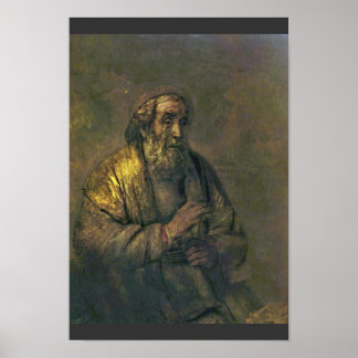 Homer. By Rembrandt Van Rijn (Best Quality) Poster
