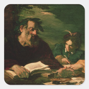 Homer Dictating his Poem Square Sticker