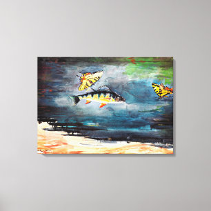 Homer - Fish and Butterflies, famous painting Canvas Print