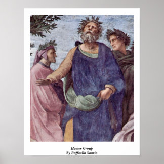Homer Group By Raffaello Sanzio Poster